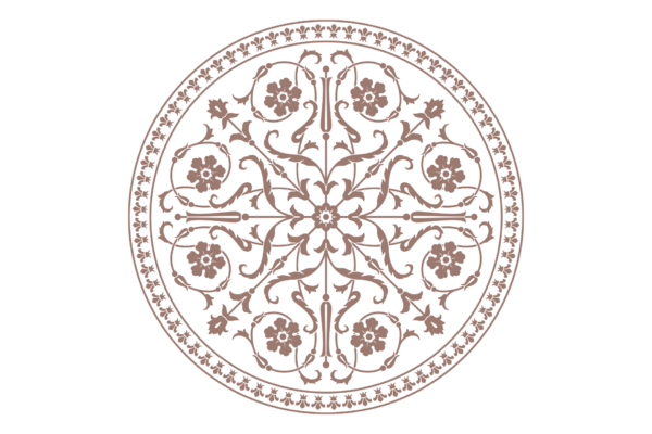 Runde Ornamentrosette – Sujet der Weinlinie Unlimited
